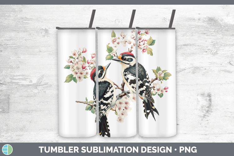 Birds 01 Vintage Woodpecker Downy Tumbler Sublimation 20 oz