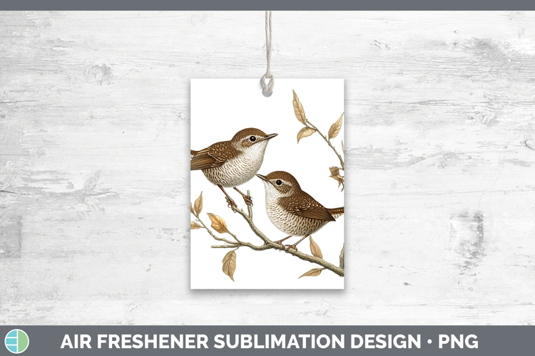 Birds 01 Vintage Wren Air Freshener Sublimation Car Freshene
