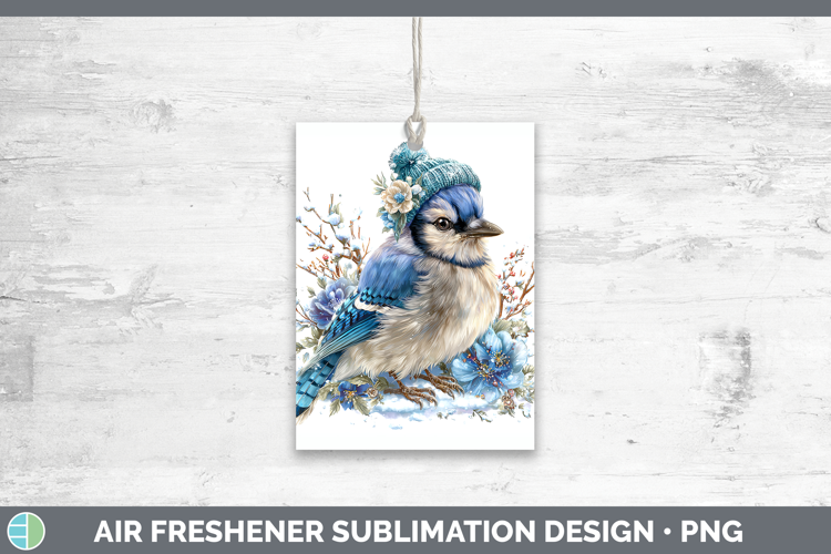 Blue Jay Birds 01 Winter Knit Hat Air Freshener Sublimation
