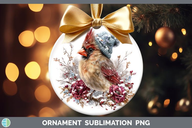 Cardinal Birds 01 Winter Knit Hat Ornament Sublimation Desig
