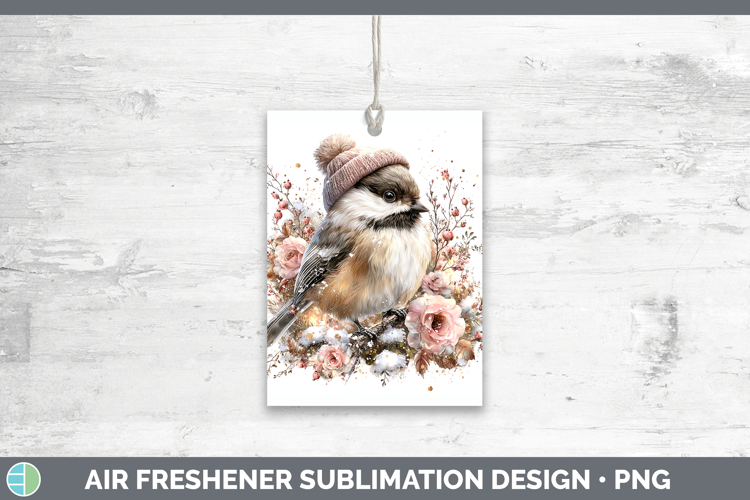 Chickadee Birds 01 Winter Knit Hat Air Freshener Sublimation