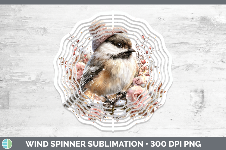 Chickadee Birds 01 Winter Knit Hat Wind Spinner Sublimation
