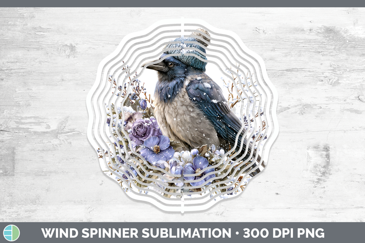 Crow Birds 01 Winter Knit Hat Wind Spinner Sublimation Desig