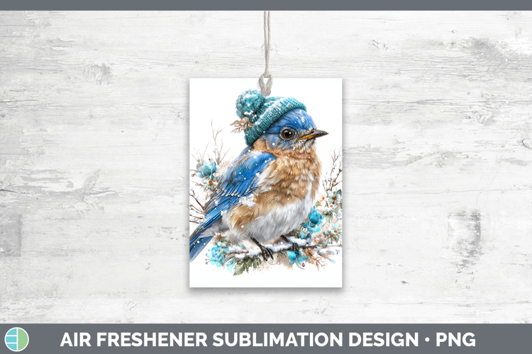 Eastern Bluebird Birds 01 Winter Knit Hat Air Freshener Subl