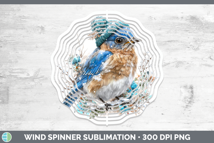 Eastern Bluebird Birds 01 Winter Knit Hat Wind Spinner Subli