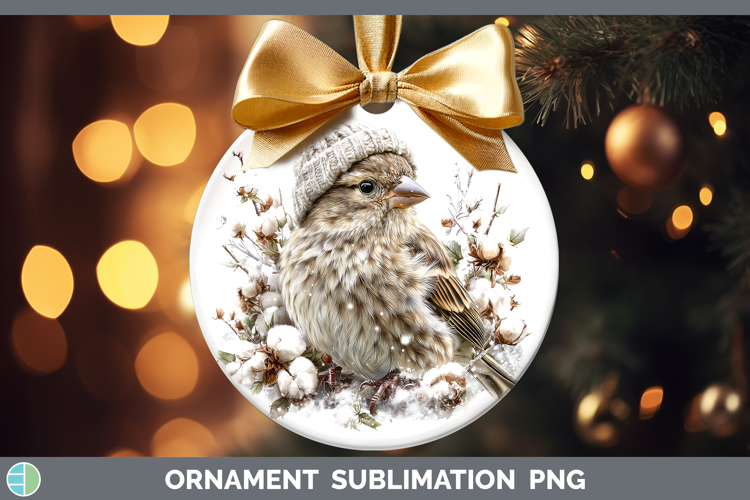 Finch Birds 01 Winter Knit Hat Ornament Sublimation Design
