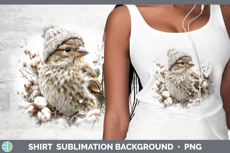 Finch Birds 01 Winter Knit Hat Shirt Sublimation Design