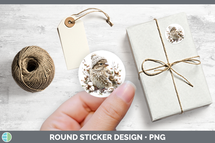 Finch Birds 01 Winter Knit Hat Stickers Design