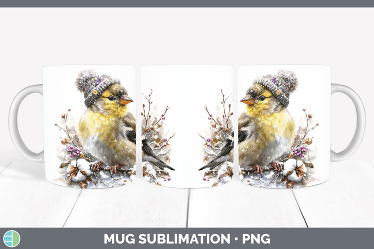 GorgeousBirds 01 Winter Knit Hat Mug Wrap design.
