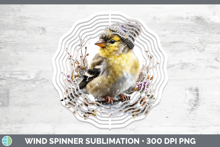 Goldfinch Birds 01 Winter Knit Hat Wind Spinner Sublimation