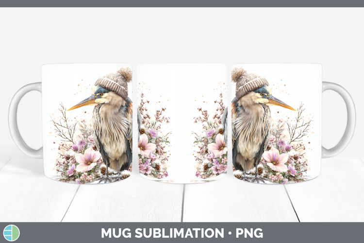 Great Blue Heron Birds 01 Winter Knit Hat Mug Wrap Sublimati