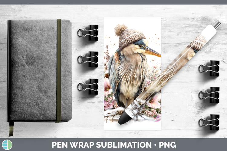 Great Blue Heron Birds 01 Winter Knit Hat Pen Wrap Sublimati
