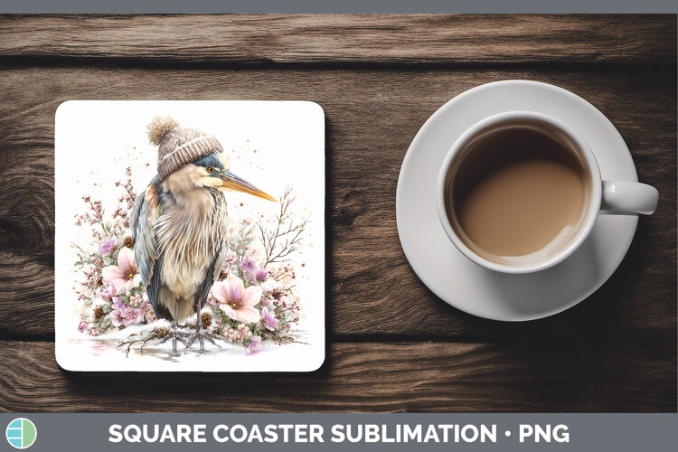 GorgeousBirds 01 Winter Knit Hat Square Coaster design.