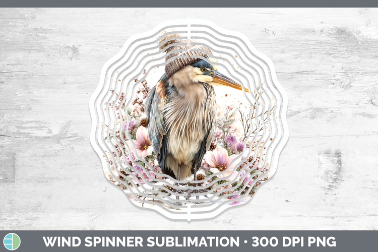 Great Blue Heron Birds 01 Winter Knit Hat Wind Spinner Subli