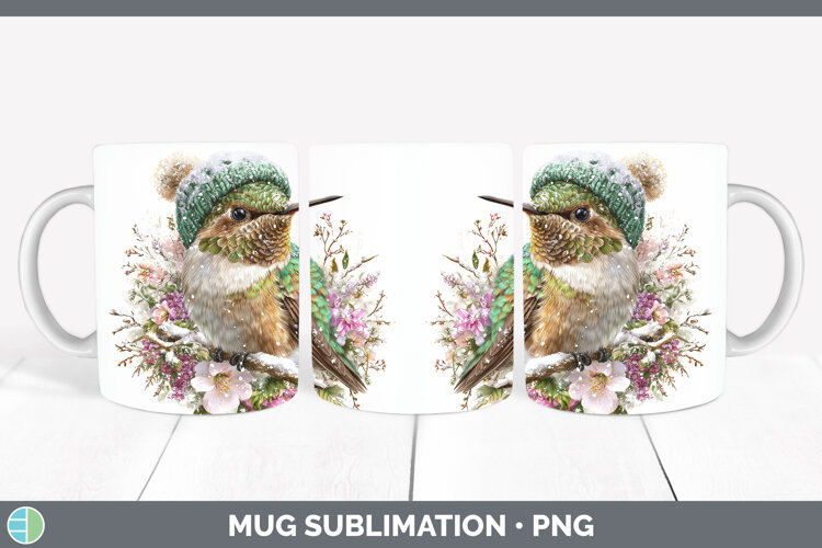 GorgeousBirds 01 Winter Knit Hat Mug Wrap design.