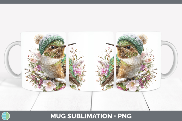 Hummingbird Birds 01 Winter Knit Hat Mug Wrap Sublimation De