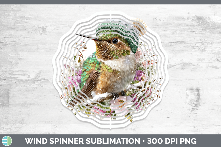 Hummingbird Birds 01 Winter Knit Hat Wind Spinner Sublimatio