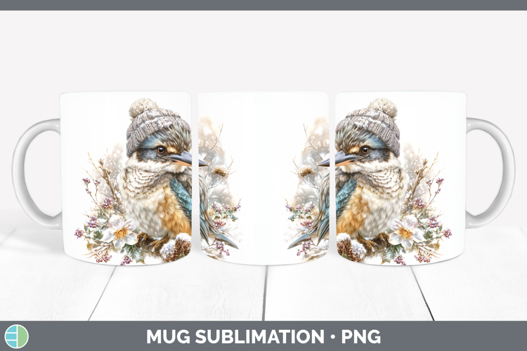 Kingfisher Birds 01 Winter Knit Hat Mug Wrap Sublimation Des