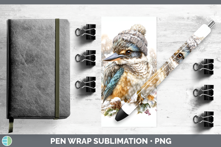 Kingfisher Birds 01 Winter Knit Hat Pen Wrap Sublimation Des