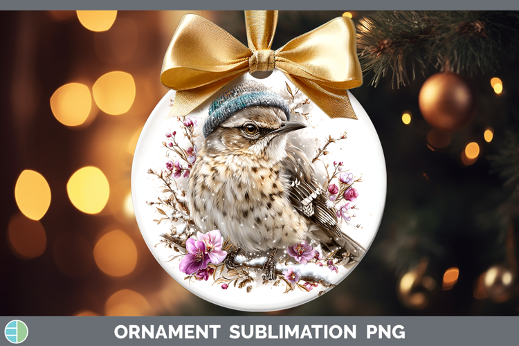 Mockingbird Birds 01 Winter Knit Hat Ornament Sublimation De