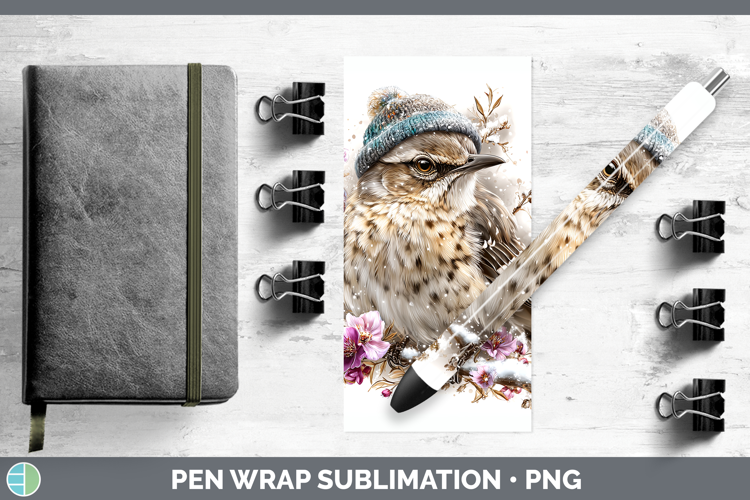 Mockingbird Birds 01 Winter Knit Hat Pen Wrap Sublimation De