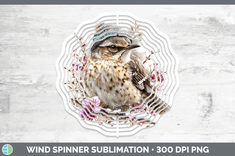 Mockingbird Birds 01 Winter Knit Hat Wind Spinner Sublimatio