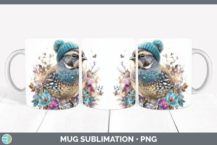 GorgeousBirds 01 Winter Knit Hat Mug Wrap design.