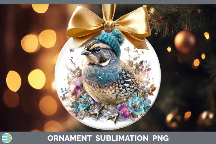 Quail Birds 01 Winter Knit Hat Ornament Sublimation Design