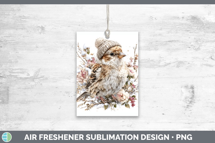 Snow Bunting Birds 01 Winter Knit Hat Air Freshener Sublimat
