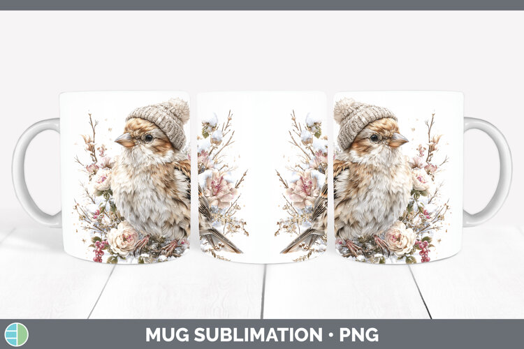 GorgeousBirds 01 Winter Knit Hat Mug Wrap design.