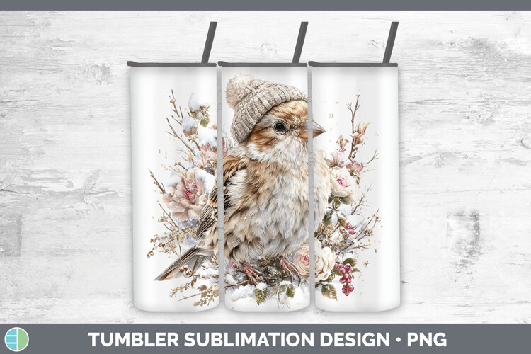 GorgeousBirds 01 Winter Knit Hat Tumbler design.