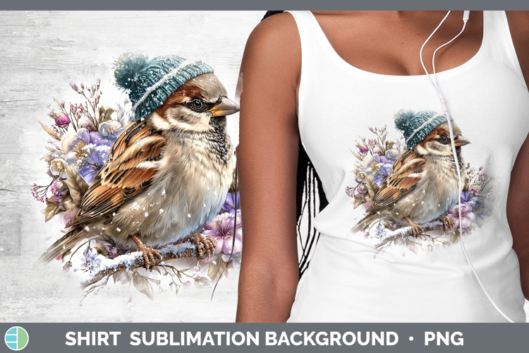 Sparrow Birds 01 Winter Knit Hat Shirt Sublimation Design