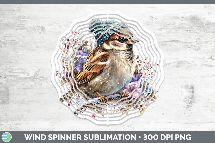 Sparrow Birds 01 Winter Knit Hat Wind Spinner Sublimation De