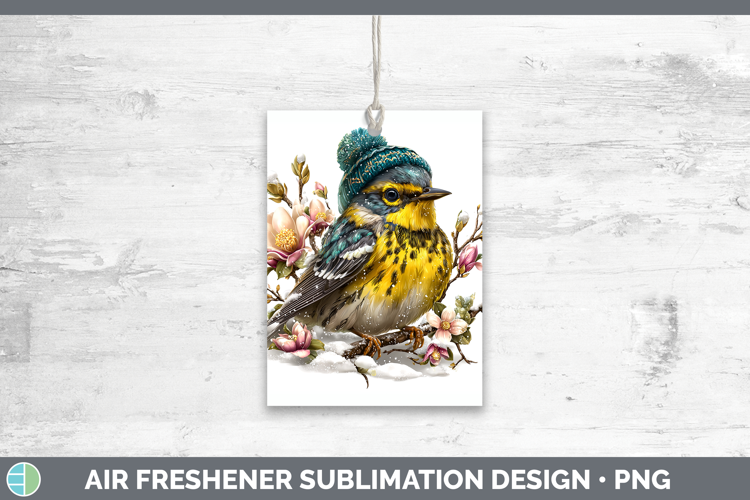 Warbler Birds 01 Winter Knit Hat Air Freshener Sublimation D