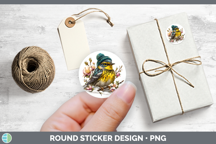 Warbler Birds 01 Winter Knit Hat Stickers Design