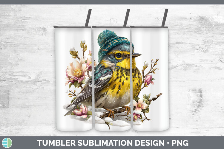 GorgeousBirds 01 Winter Knit Hat Tumbler design.