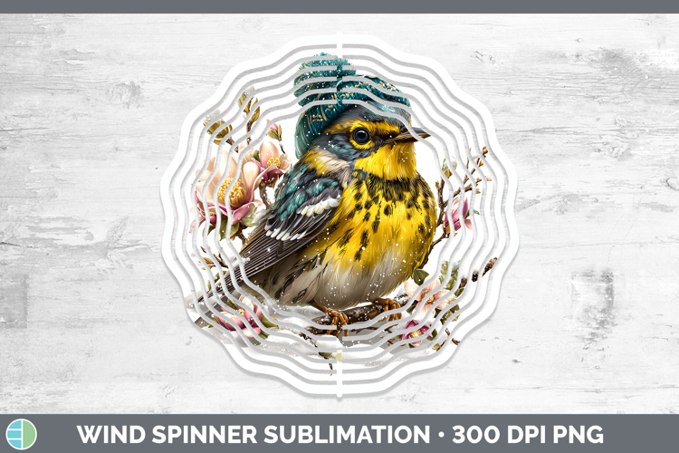 Warbler Birds 01 Winter Knit Hat Wind Spinner Sublimation De