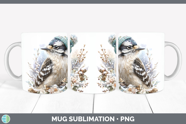Woodpecker Birds 01 Winter Knit Hat Mug Wrap Sublimation Des