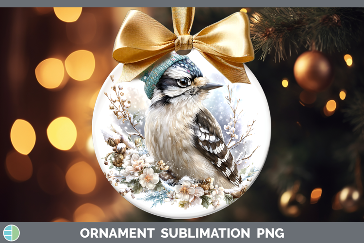Woodpecker Birds 01 Winter Knit Hat Ornament Sublimation Des