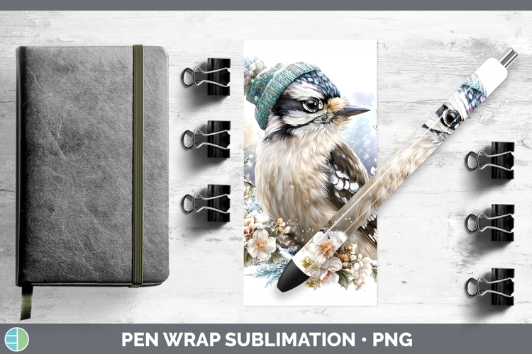 Woodpecker Birds 01 Winter Knit Hat Pen Wrap Sublimation Des