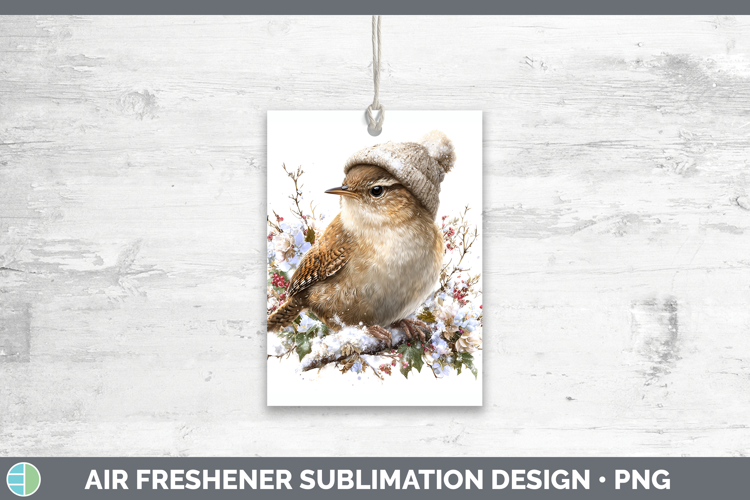 Wren Birds 01 Winter Knit Hat Air Freshener Sublimation Desi