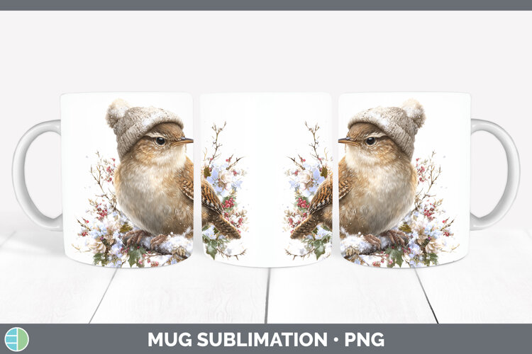 GorgeousBirds 01 Winter Knit Hat Mug Wrap design.