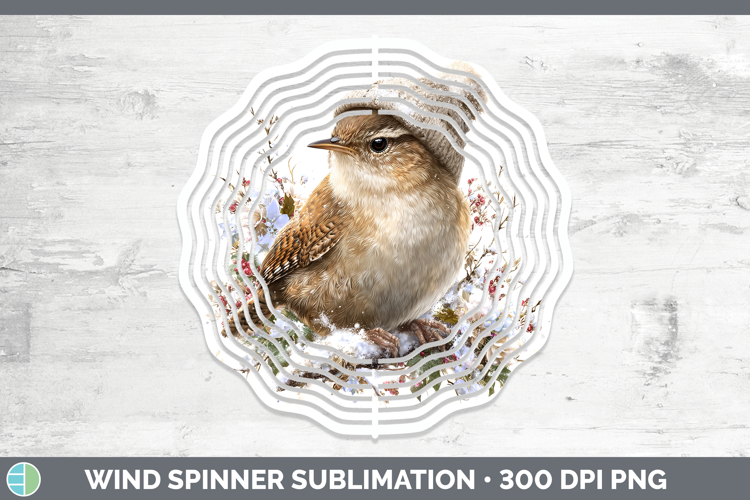 Wren Birds 01 Winter Knit Hat Wind Spinner Sublimation Desig