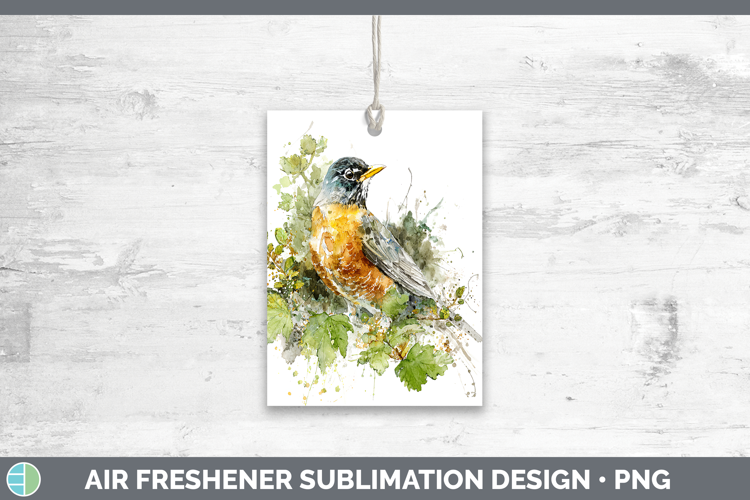 American Robin Birds 02 Sketch Air Freshener Sublimation Des