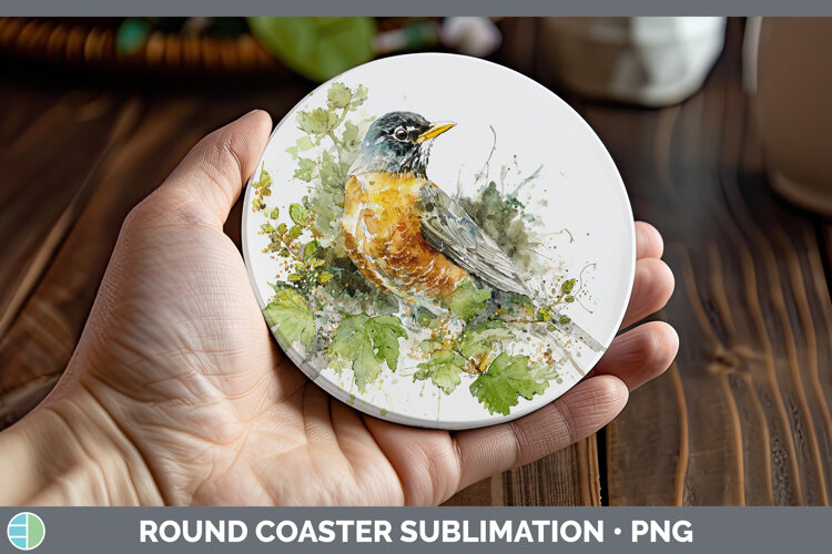 GorgeousBirds 02 Sketch Round Coaster design.