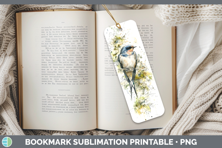 Barn Swallow Birds 02 Sketch Bookmark Sublimation Design