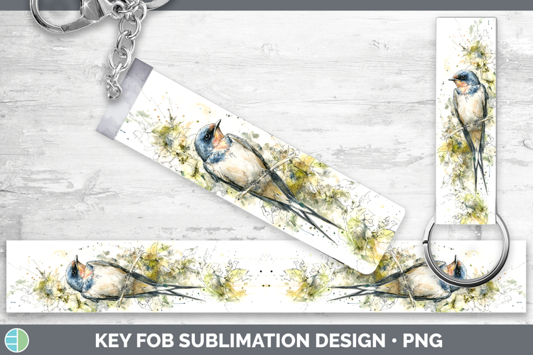 Barn Swallow Birds 02 Sketch Key Fob Sublimation Design
