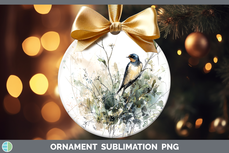 Barn Swallow Birds 02 Sketch Ornament Sublimation Design