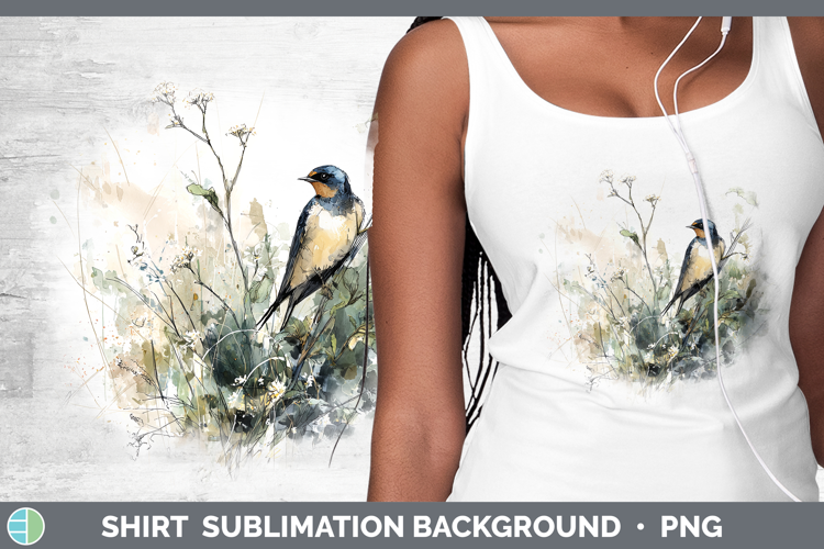 Barn Swallow Birds 02 Sketch Shirt Sublimation Design