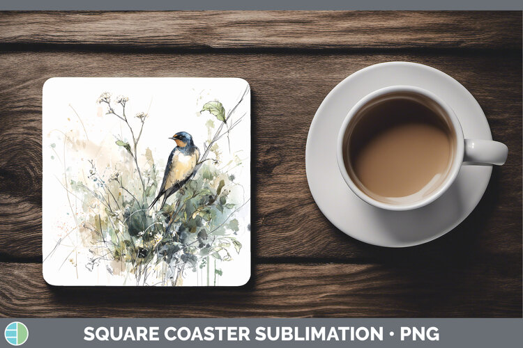 GorgeousBirds 02 Sketch Square Coaster design.